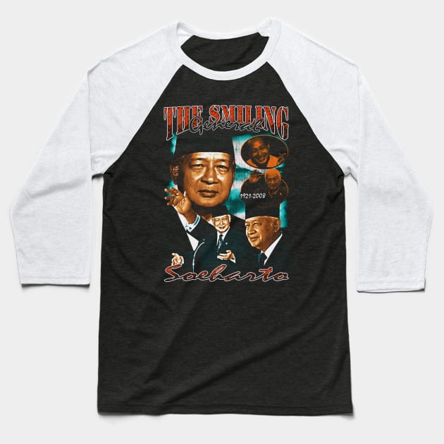 Soeharto the smiling general vintage90s bootleg design Baseball T-Shirt by BVNKGRAPHICS